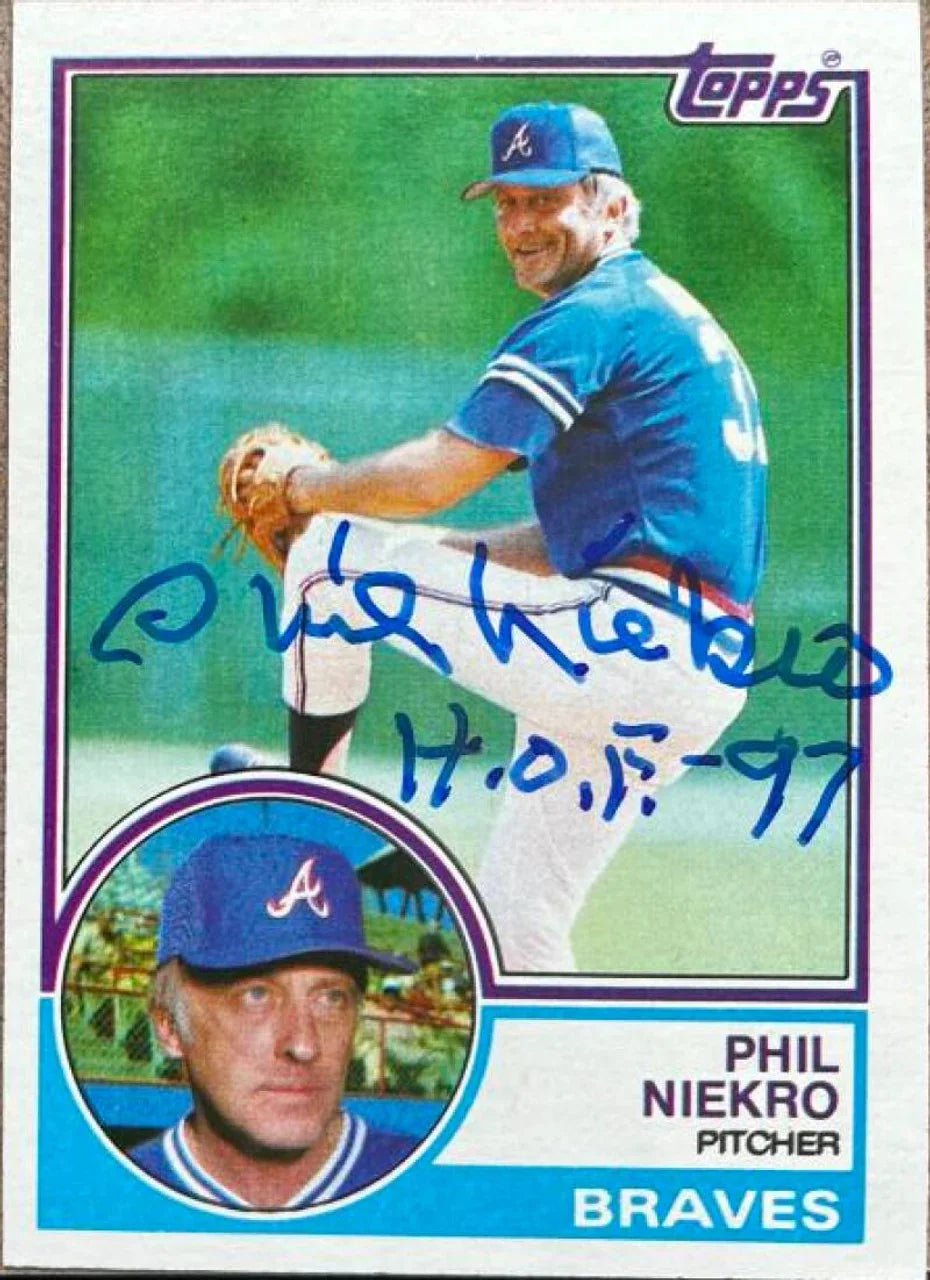 Phil Niekro Signed 1983 Topps Baseball Card - Atlanta Braves #410