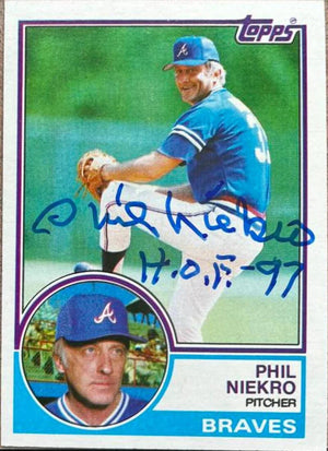 Phil Niekro Signed 1983 Topps Baseball Card - Atlanta Braves #410