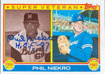 Phil Niekro Signed 1983 Topps Baseball Card - Atlanta Braves #411