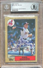 Phil Niekro Signed 1987 Topps Baseball Card - Cleveland Indians - Beckett Authentication