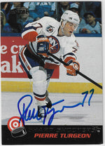 Pierre Turgeon Signed 1992-93 Score American Sharp Shooters Hockey Card - New York Islanders