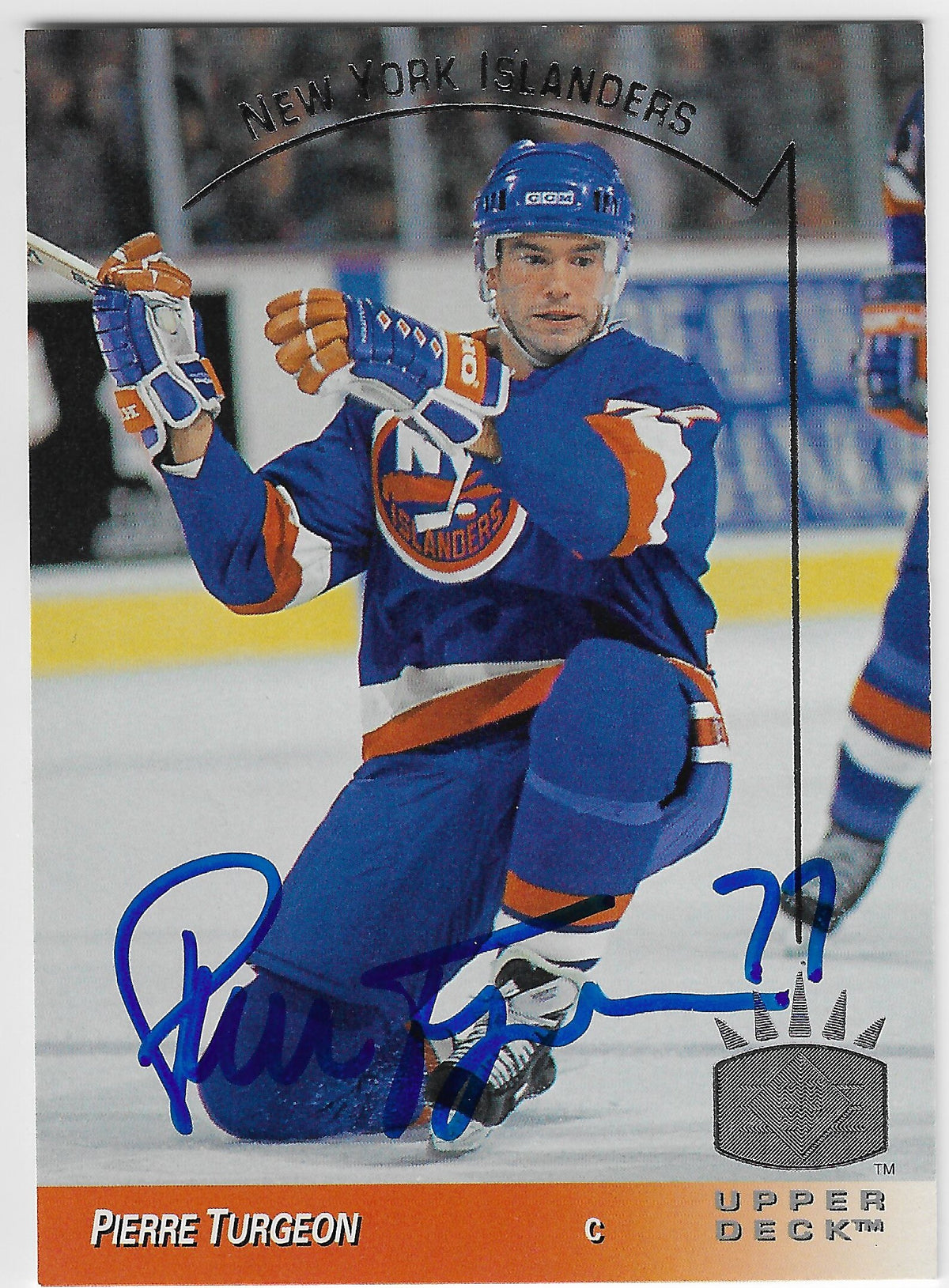 Pierre Turgeon Signed 1993-94 SP Hockey Card - New York Islanders
