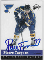 Pierre Turgeon Signed 2000-01 Upper Deck Vintage Hockey Card - St Louis Blues