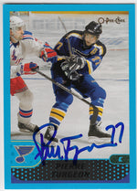 Pierre Turgeon Signed 2001-02 O-Pee-Chee Hockey Card - St Louis Blues