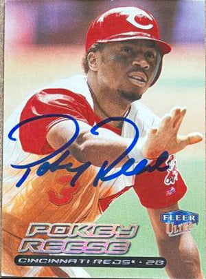Pokey Reese Signed 2000 Fleer Ultra Baseball Card - Cincinnati Reds - PastPros