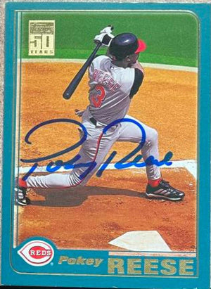 Pokey Reese Signed 2001 Topps Baseball Card - Cincinnati Reds - PastPros