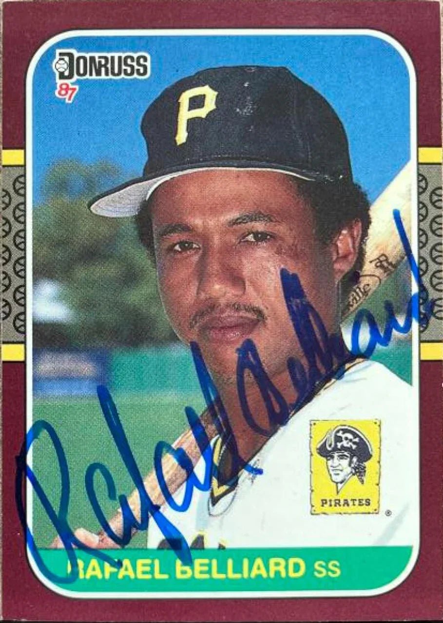 Rafael Belliard Signed 1987 Donruss Opening Day Baseball Card - Pittsburgh Pirates