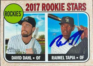 Raimel Tapia Signed 2017 Topps Heritage Baseball Card - Colorado Rockies - PastPros
