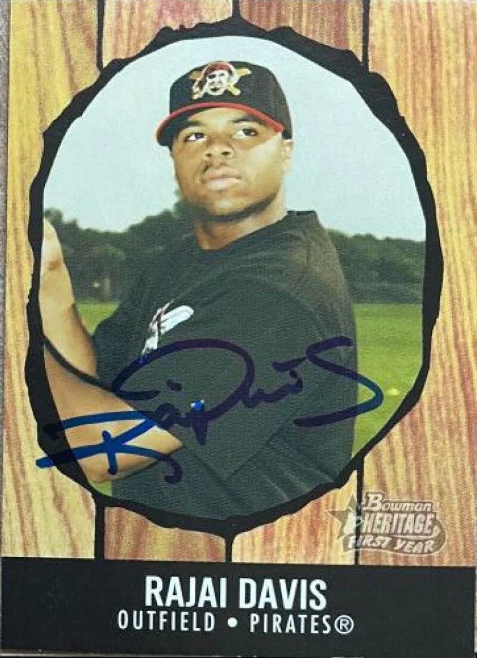 Rajai Davis Signed 2003 Bowman Heritage Baseball Card - Pittsburgh Pirates