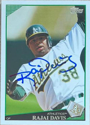 Rajai Davis Signed 2009 Topps Baseball Card - Oakland A's - PastPros