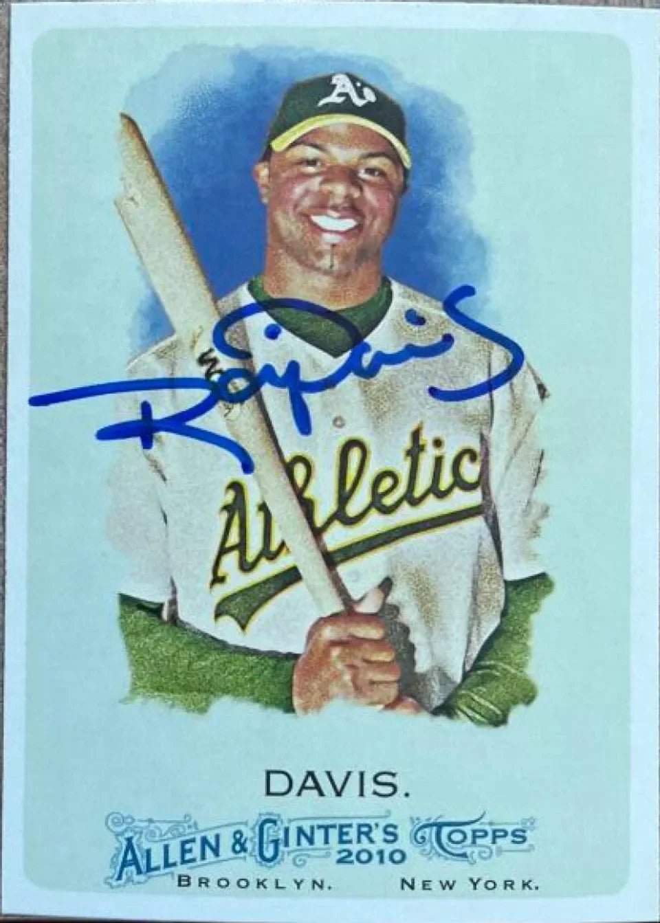 Rajai Davis Signed 2010 Allen & Ginter Baseball Card - Oakland A's