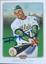 Rajai Davis Signed 2010 Topps 206 Baseball Card - Oakland A's #327 SP