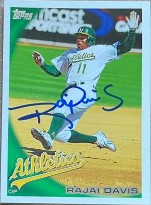 Rajai Davis Signed 2010 Topps Baseball Card - Oakland A's