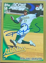 Rajai Davis Signed 2010 Topps Gold Baseball Card - Oakland A's