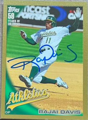 Rajai Davis Signed 2010 Topps Gold Baseball Card - Oakland A's