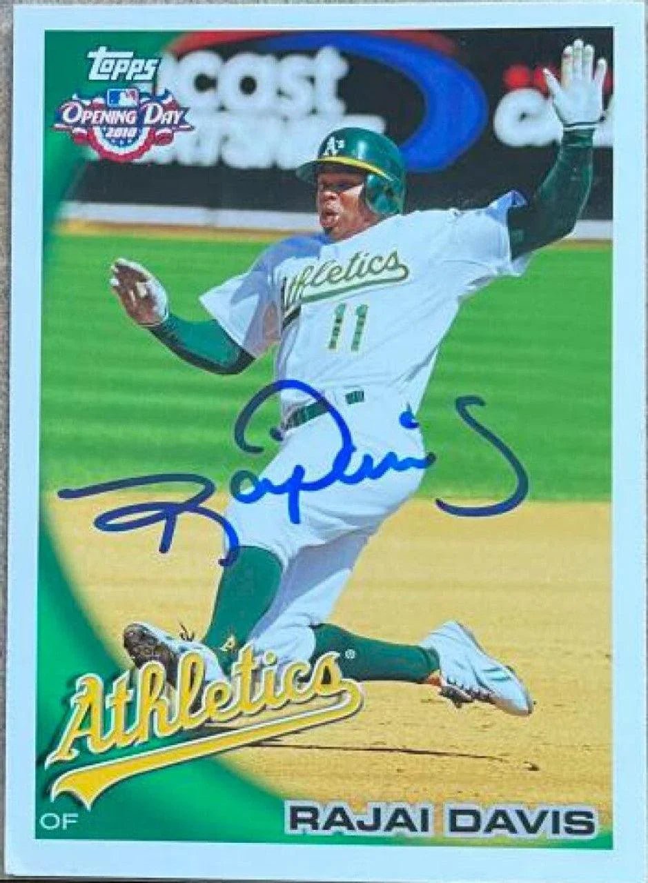 Rajai Davis Signed 2010 Topps Opening Day Baseball Card - Oakland A's