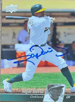 Rajai Davis Signed 2010 Upper Deck Baseball Card - Oakland A's - PastPros