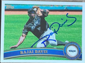 Rajai Davis Signed 2011 Topps Baseball Card - Toronto Blue Jays - PastPros