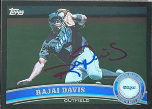 Rajai Davis Signed 2011 Topps Black Border Baseball Card - Toronto Blue Jays