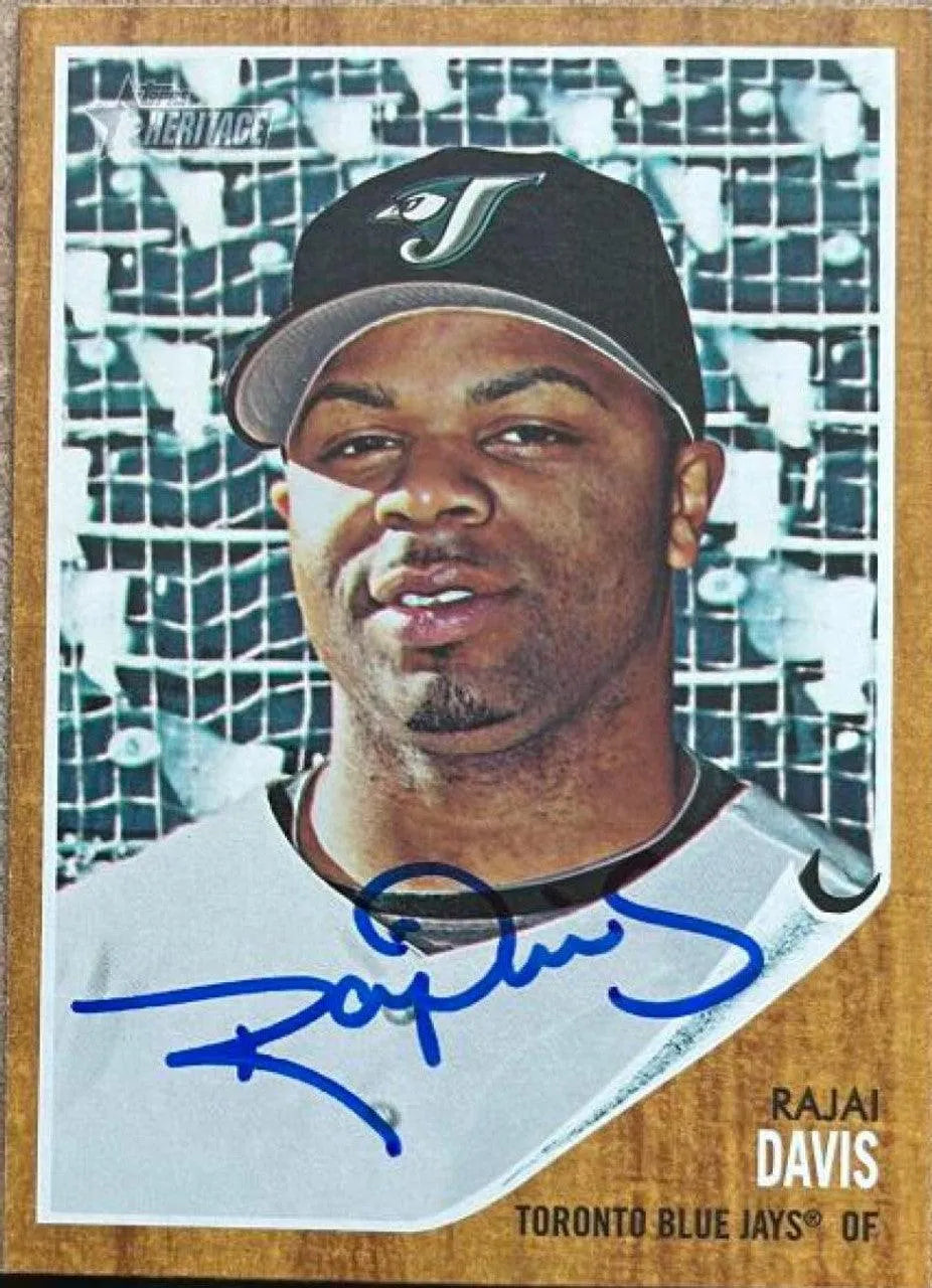 Rajai Davis Signed 2011 Topps Heritage Baseball Card - Toronto Blue Jays - PastPros