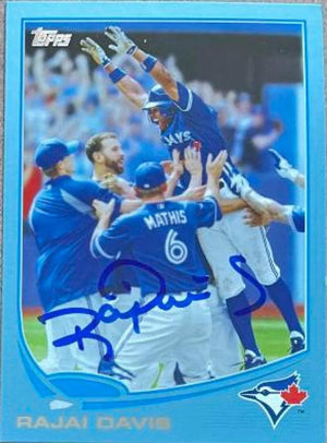 Rajai Davis Signed 2013 Topps Blue Baseball Card - Toronto Blue Jays