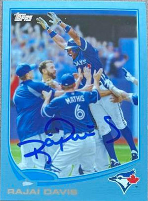 Rajai Davis Signed 2013 Topps Blue Baseball Card - Toronto Blue Jays - PastPros
