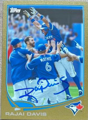 Rajai Davis Signed 2013 Topps Gold Baseball Card - Toronto Blue Jays