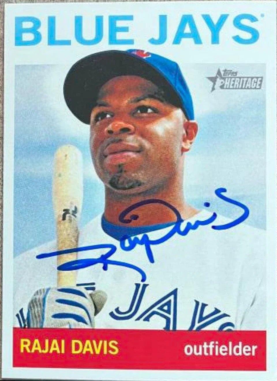 Rajai Davis Signed 2013 Topps Heritage Baseball Card - Toronto Blue Jays