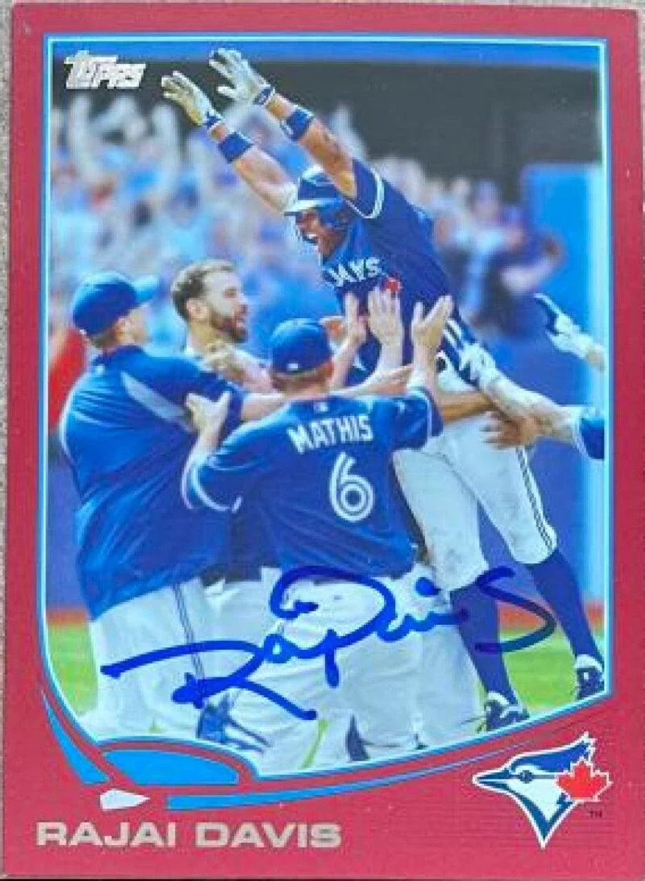 Rajai Davis Signed 2013 Topps Red Baseball Card - Toronto Blue Jays
