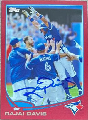 Rajai Davis Signed 2013 Topps Red Baseball Card - Toronto Blue Jays