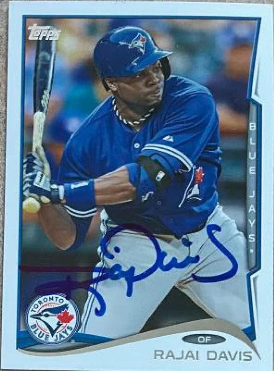 Rajai Davis Signed 2014 Topps Baseball Card - Toronto Blue Jays