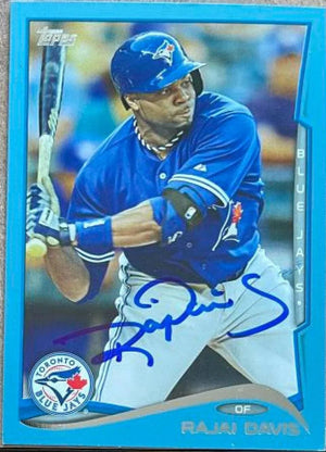 Rajai Davis Signed 2014 Topps Blue Baseball Card - Toronto Blue Jays