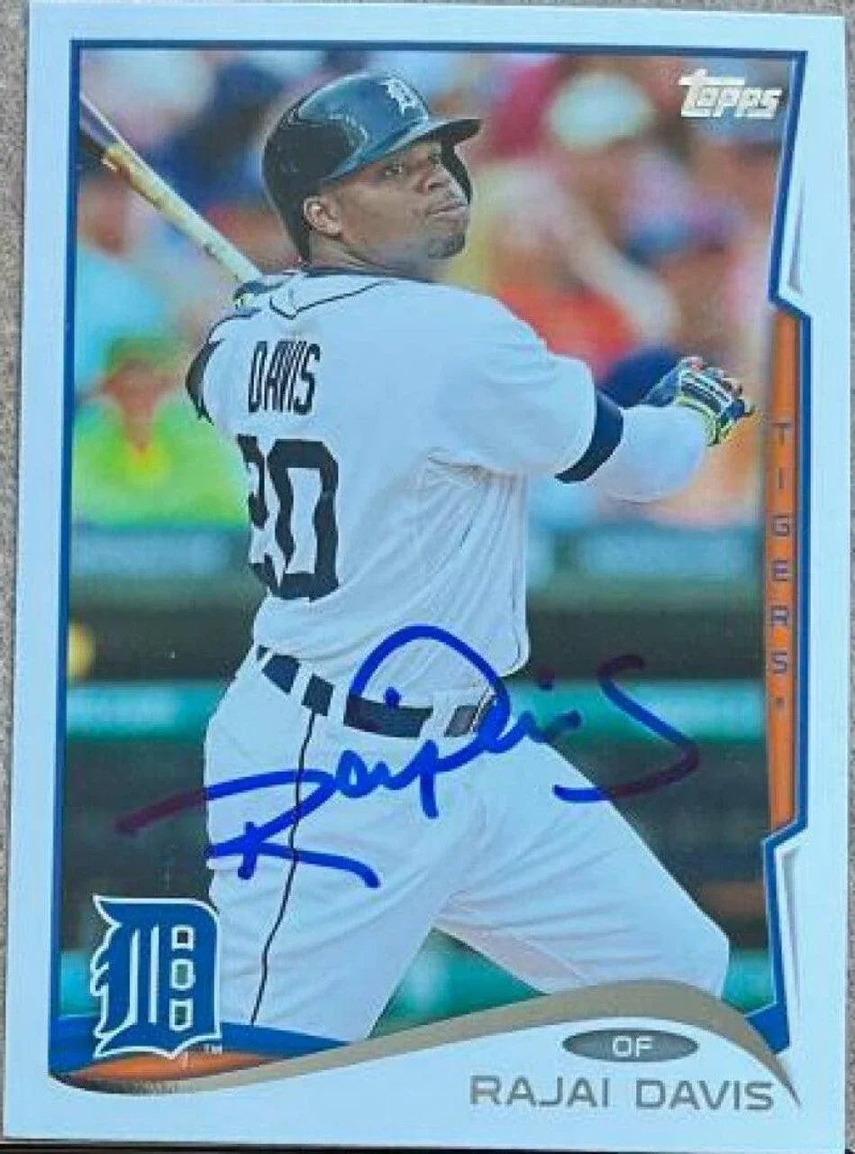 Rajai Davis Signed 2014 Topps Update Baseball Card - Detroit Tigers