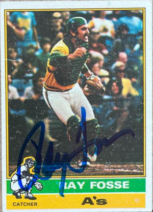 Ray Fosse Signed 1976 Topps Baseball Card - Oakland A's - PastPros