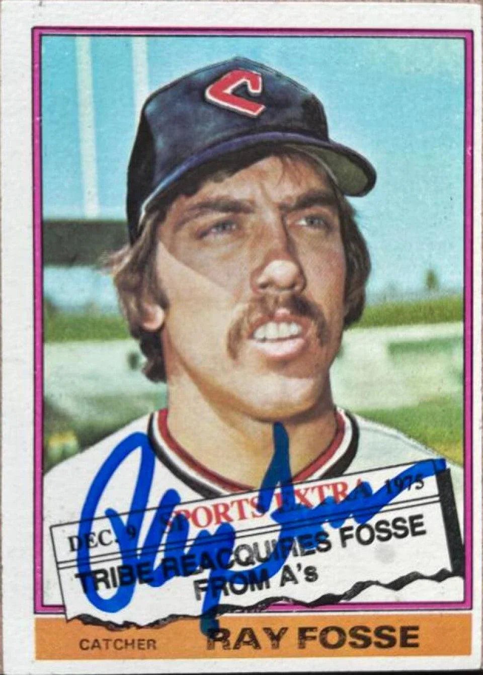 Ray Fosse Signed 1976 Topps Traded Baseball Card - Cleveland Indians