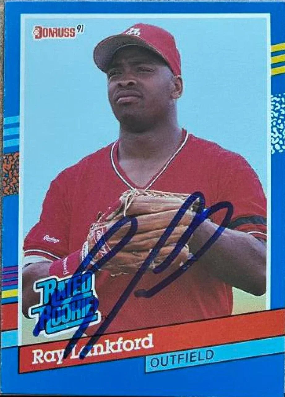 Ray Lankford Signed 1991 Donruss Baseball Card - St Louis Cardinals