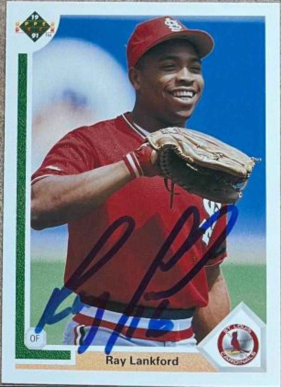 Ray Lankford Signed 1991 Upper Deck Baseball Card - St Louis Cardinals