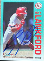 Ray Lankford Signed 1992 Fleer Baseball Card - St Louis Cardinals