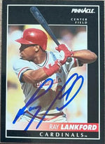 Ray Lankford Signed 1992 Pinnacle Baseball Card - St Louis Cardinals