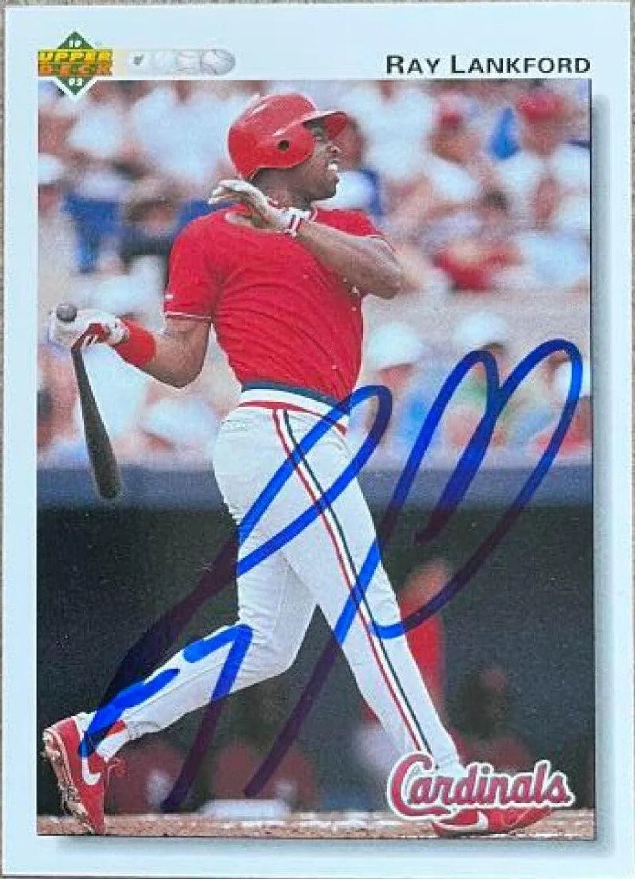 Ray Lankford Signed 1992 Upper Deck Baseball Card - St Louis Cardinals