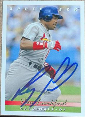 Ray Lankford Signed 1993 Upper Deck Baseball Card - St Louis Cardinals - PastPros