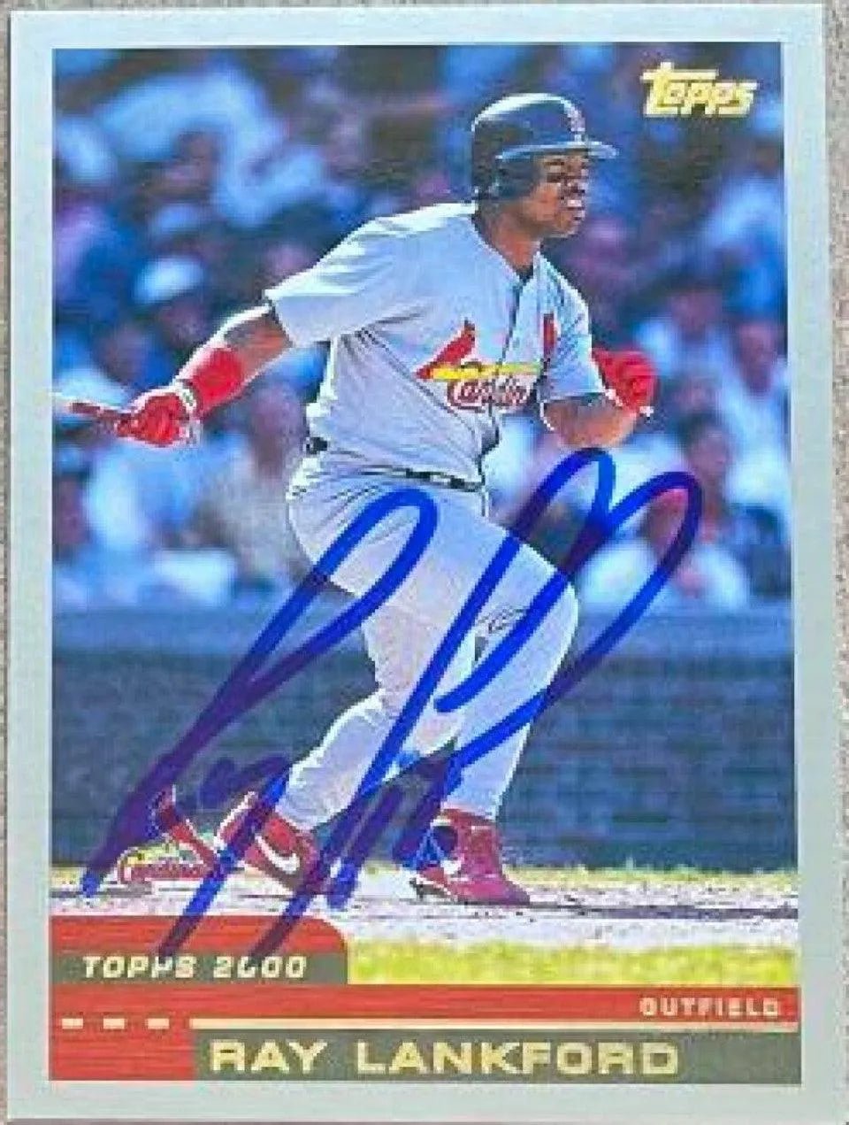 Ray Lankford Signed 2000 Topps Baseball Card - St Louis Cardinals