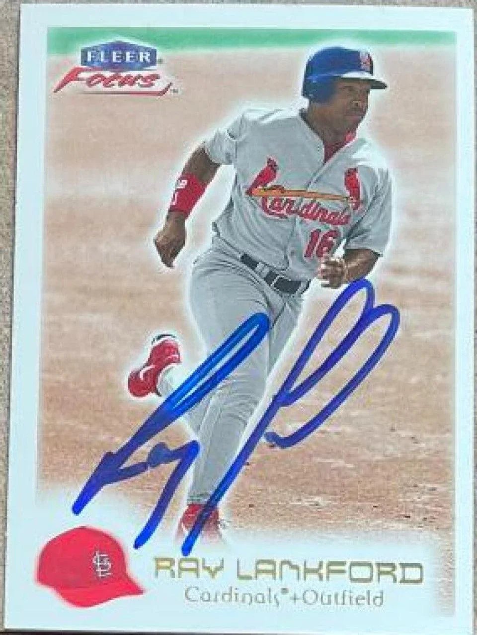 Ray Lankford Signed 2001 Fleer Focus Baseball Card - St Louis Cardinals