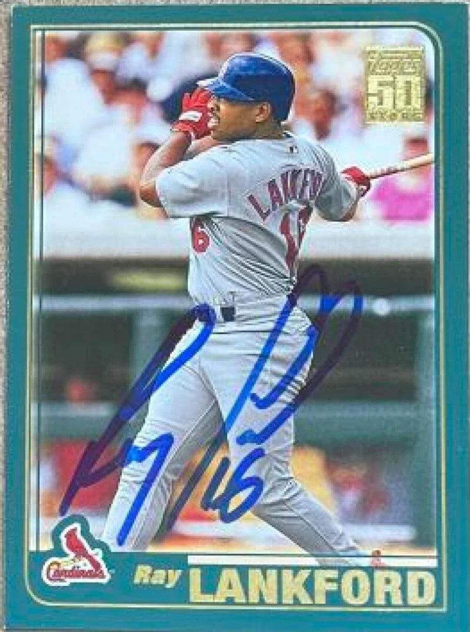 Ray Lankford Signed 2001 Topps Baseball Card - St Louis Cardinals
