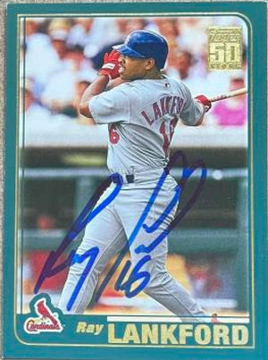 Ray Lankford Signed 2001 Topps Baseball Card - St Louis Cardinals