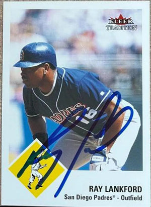 Ray Lankford Signed 2003 Fleer Tradition Baseball Card - San Diego Padres