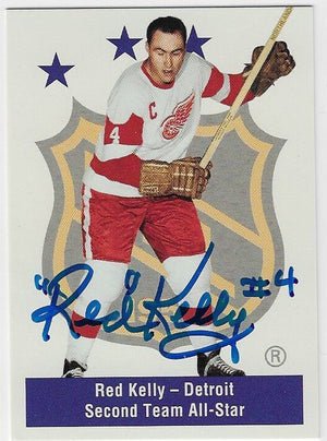 Red Kelly Signed 1994 - 95 Parkhurst Missing Link Hockey Card - Detroit Red Wings - PastPros