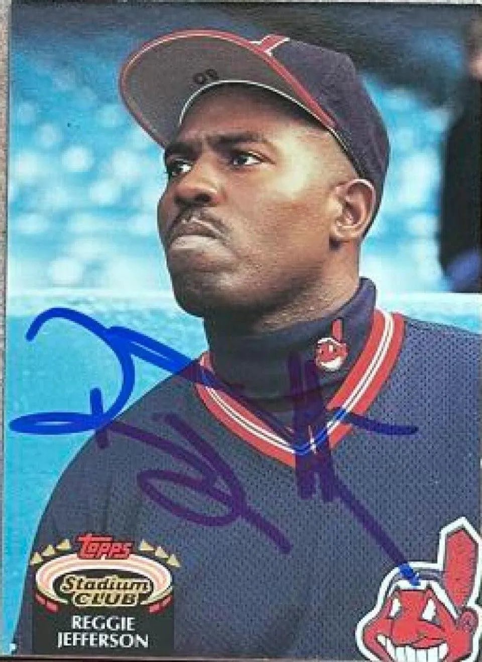 Reggie Jefferson Signed 1992 Stadium Club Baseball Card - Cleveland Indians