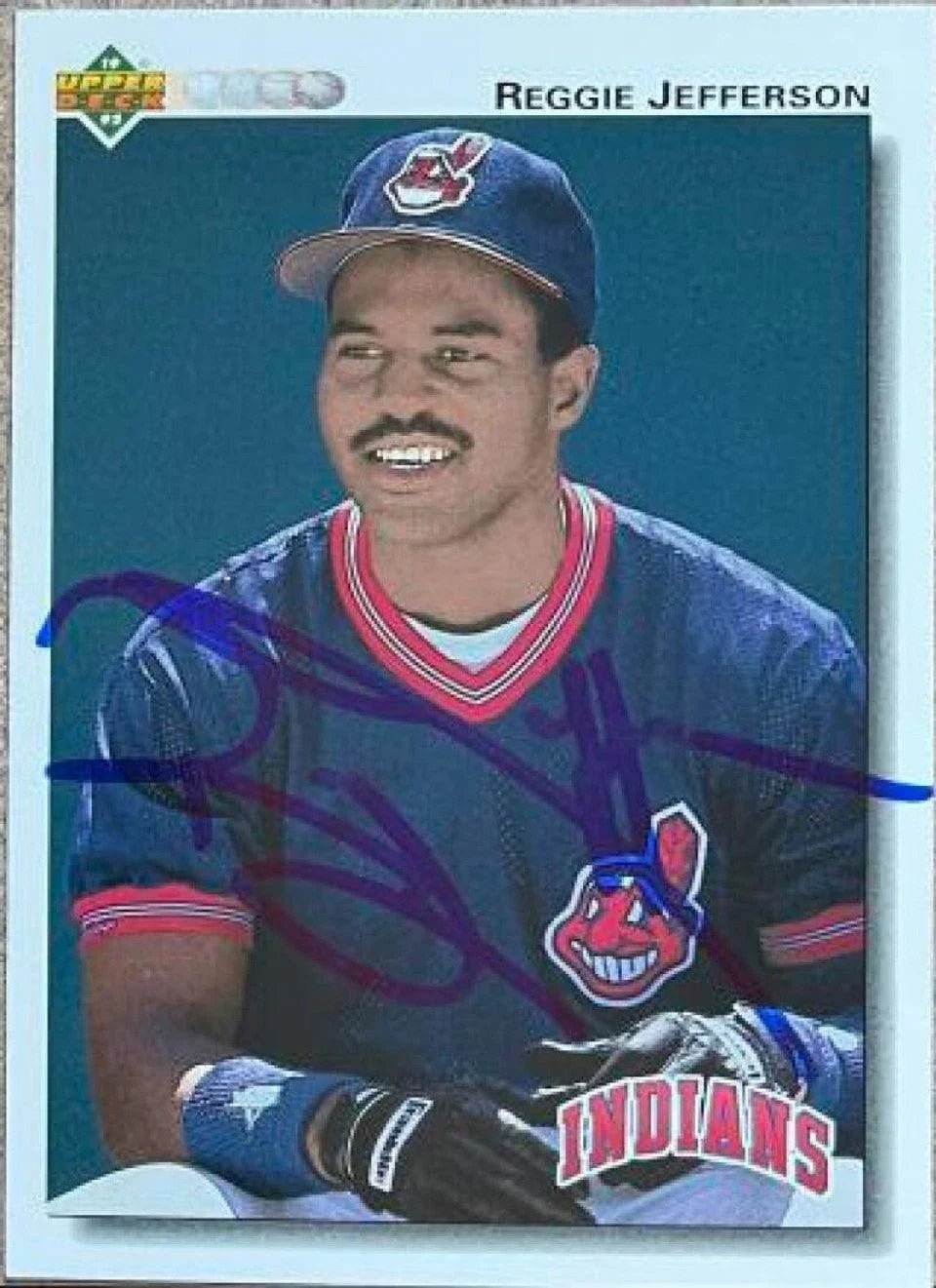Reggie Jefferson Signed 1992 Upper Deck Baseball Card - Cleveland Indians