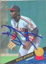 Reggie Jefferson Signed 1993 Leaf Baseball Card - Cleveland Indians